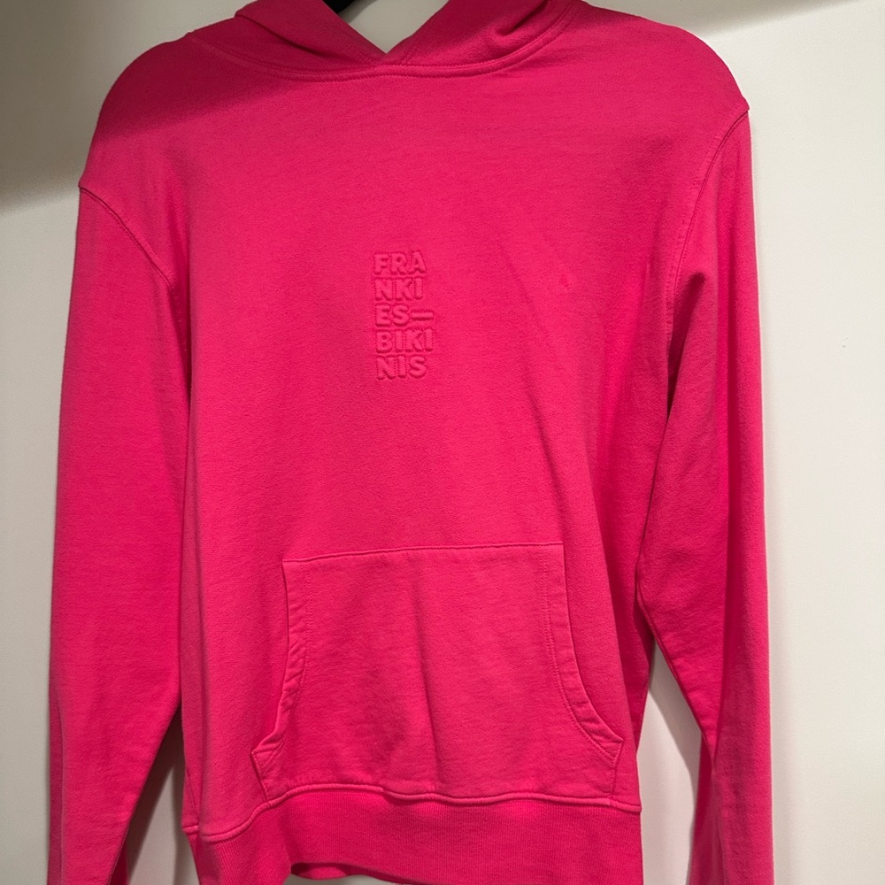 Frankie’s Bikinis Hot Pink hoodie. Size Small (S)